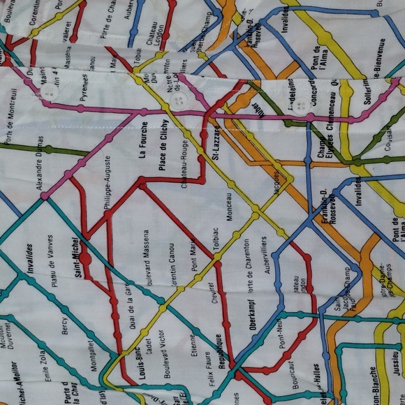 Vintage 90s Lizwear Paris Metro Map Shirt - Picture 3 of 8